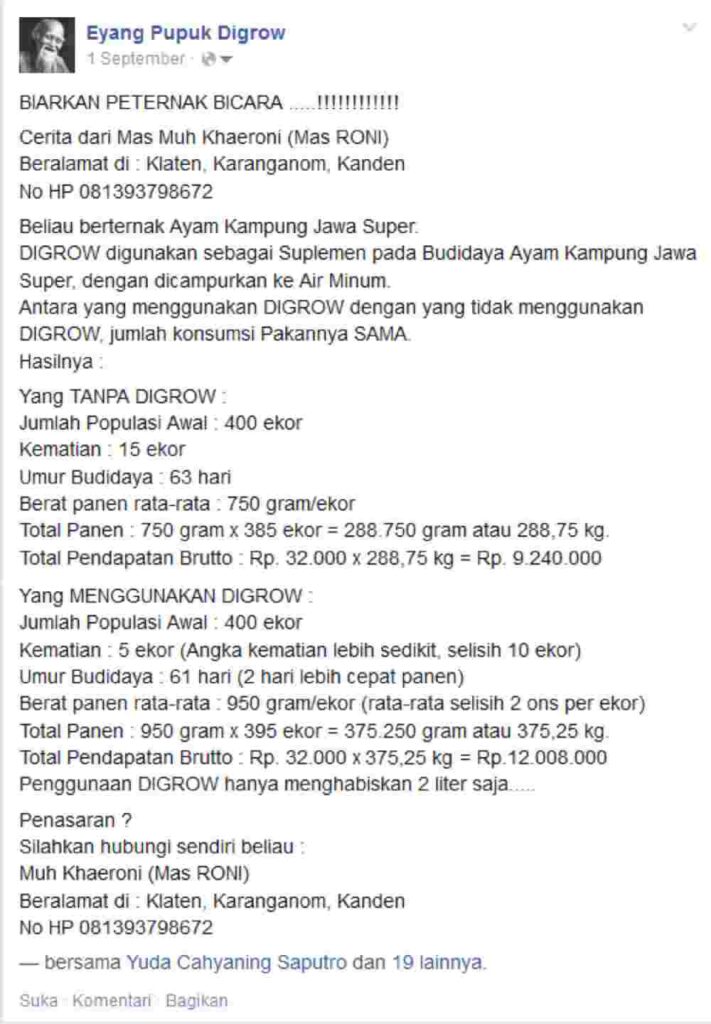 Cara Aplikasi DIGROW Untuk Ayam - Testimoni Peternak Ayam DIGROW (6)
